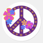 Flowers Peace Symbol Sticker