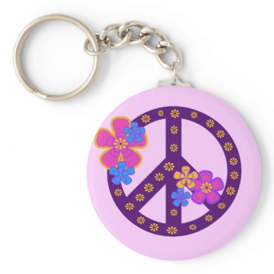 Flowers Peace Symbol T-shirts and Gifts Keychains