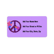 Flowers Peace Symbol T-shirts and Gifts Personalized Address Labels