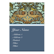 FLOWERS,PEACOCKS AND DRAGONS MONOGRAM BUSINESS CARD TEMPLATES