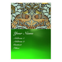 FLOWERS,PEACOCKS AND DRAGONS MONOGRAM BUSINESS CARDS