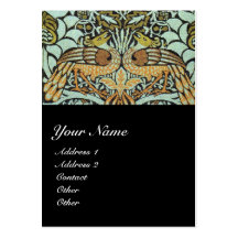 FLOWERS,PEACOCKS AND DRAGONS MONOGRAM BUSINESS CARDS