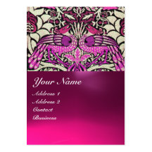 FLOWERS,PEACOCKS AND DRAGONS MONOGRAM BUSINESS CARDS