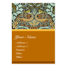 FLOWERS,PEACOCKS AND DRAGONS MONOGRAM BUSINESS CARD TEMPLATES