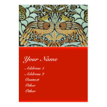 FLOWERS,PEACOCKS AND DRAGONS MONOGRAM BUSINESS CARD TEMPLATES