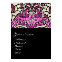 FLOWERS,PEACOCKS AND DRAGONS MONOGRAM BUSINESS CARDS