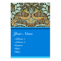 FLOWERS,PEACOCKS AND DRAGONS MONOGRAM BUSINESS CARDS