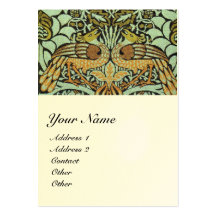 FLOWERS,PEACOCKS AND DRAGONS MONOGRAM eggshell Business Card Templates
