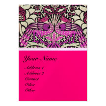 FLOWERS,PEACOCKS AND DRAGONS MONOGRAM pearl Business Card Templates