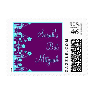 Flowers & Pearls Allison Plum Teal stamp