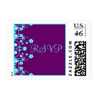 Flowers & Pearls Allison Plum Turquoise RSVP stamp