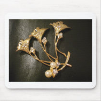 Flowers, Pearls and Crystals Mouse Pad