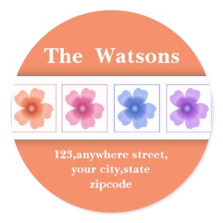 Flowers Personalized Address Stickers sticker