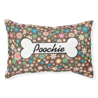 Flowers personalized dog bed small dog bed