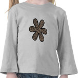 Flowers Petals Animal Print Leopard Brown Black Tshirt