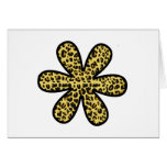 Flowers Petals Animal Print Leopard Yellow Black Cards