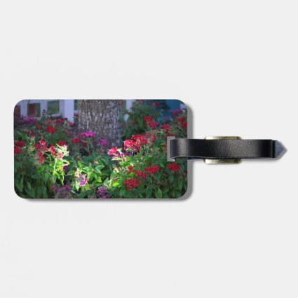 flowers red purple painted look floral plant desig tag for bags