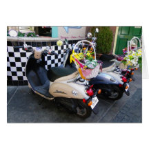 Flowers & Scooters Greeting Card!