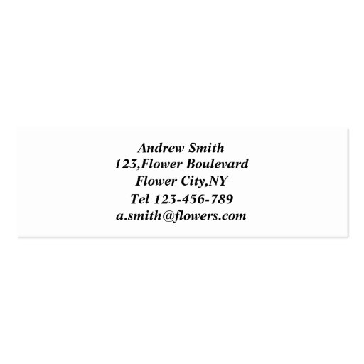 Flowers Shop Business Card Template (back side)
