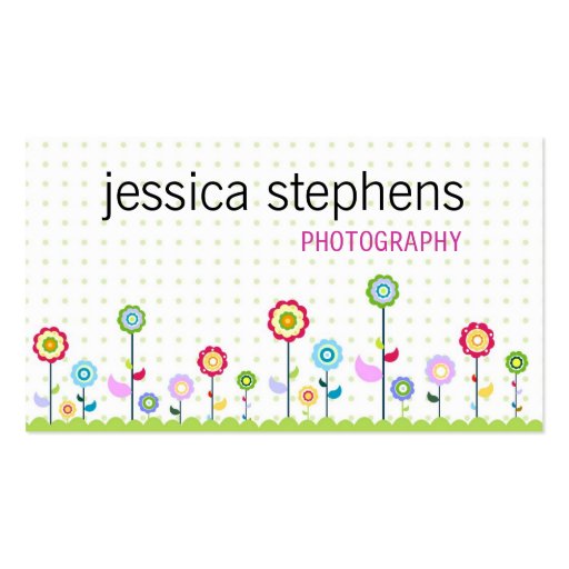 Flowers, simplistic business card (front side)