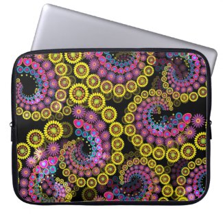 Flowers spiral laptop sleeve