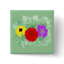 Flowers & Splatters buttons