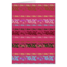 Flowers Stripes and Plaid Card