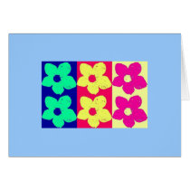 Flowers Two by Three, blue cards