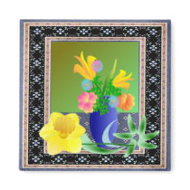 Flowers Vase in Frame Magnet