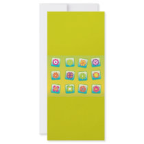 Flowers-Vectors COLOURFUL CARTOON PATTERNS Rack Cards