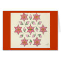 Flowers with buds rangoli cards