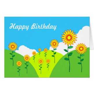 Flowerscape - Happy Birthday card