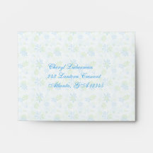Flowery Blue, White, and Lime A2 Envelope for RSVP