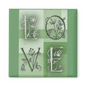 Flowery green love magnet