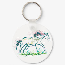 Flowery Horse keychain