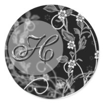 Flowery Initial Stickers