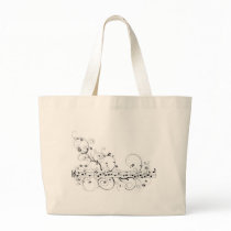 Flowery Music Tote Bag