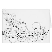 Flowery Music Greeting Cards