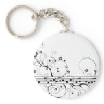 Flowery Music Key Chains
