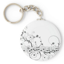 Flowery Music Key Chains