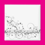 Flowery Music Fridge Magnet