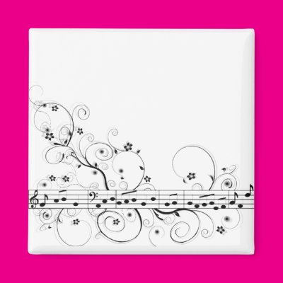 Flowery Music Fridge Magnet Zazzle_magnet Flowery Music Fridge Magnet Zazzle_magnet