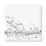 Flowery Music Fridge Magnet