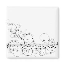 Flowery Music Fridge Magnet