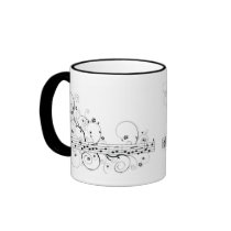 Flowery Music Coffee Mugs