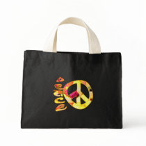 Flowery Orange Peace Dark Bags