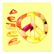 Flowery Orange Peace Poster