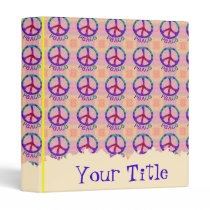 Flowery Peace Customizable 1" Binder