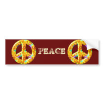 Flowery Peace Sign Bumper Sticker
