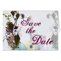 Flowery Wedding Bouquet Save the Date Card